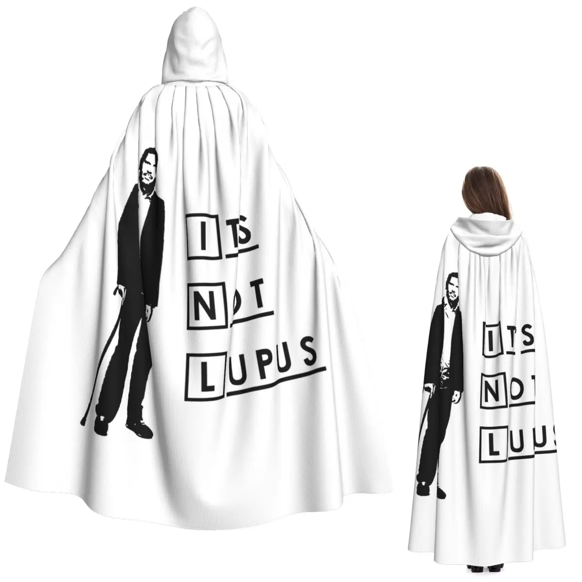 

Dr House - It's Not Lupus Long Hooded Cloak Witch Medieval Costume Cosplay Cape HalloweenParty Adult Unisex