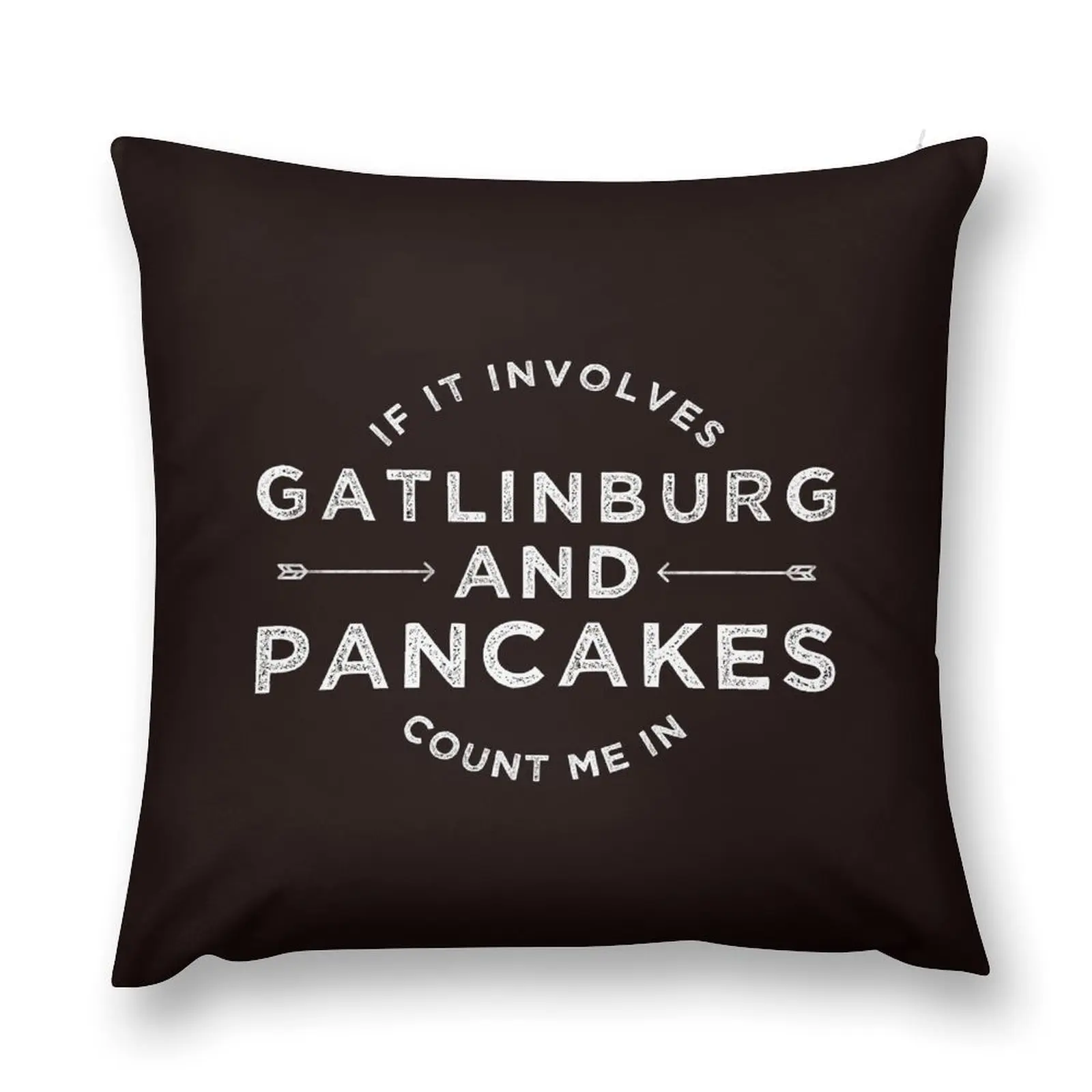 Gatlinburg, TN and Pancakes Throw Pillow Marble Cushion Cover Sofa Cushions pillow