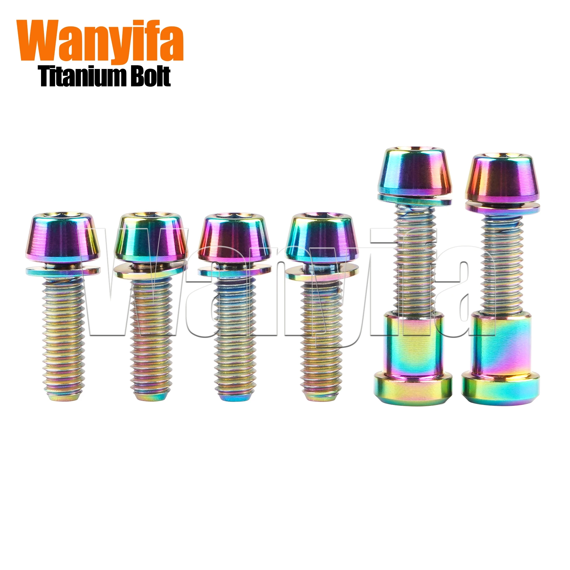 Wanyifa Titanium Bolts M5 Bicycle Stem 3T Screws with  Steerer Clamp Nuts Set for MTB Fixed Accessories