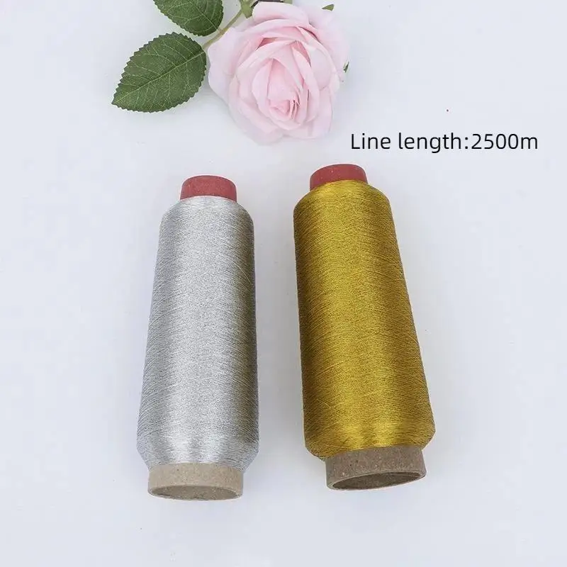 Manual Gold Silver Bright Silk Thread Embroidery Cross‑ DIY Tassel Weaving Sewing Craft Supplies