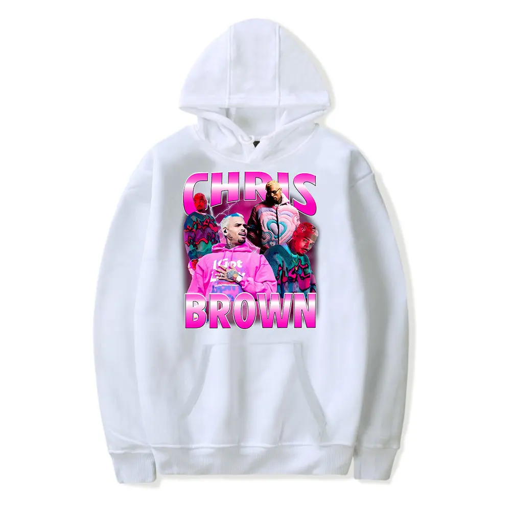 Rapper Chris Brown the 1111 tour felpa con tasca con coulisse con cappuccio pullover alla moda da uomo/donna