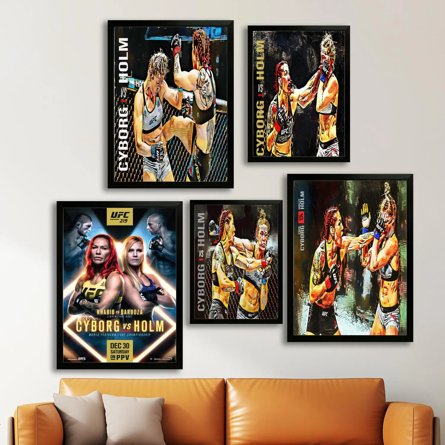 Cris Cyborg Vs Holly Holm MMA  Art Poster and Wall Art, Picture Print, Modern Family, Bedroom Decor, Posters,Decorative painting