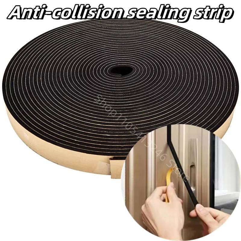 2-10Meters EPDM Rubber Sponge Self-Adhesive Door Window Seal Strip Soundproof Anti-collision Tape Wall Insulation Acoustic Foam