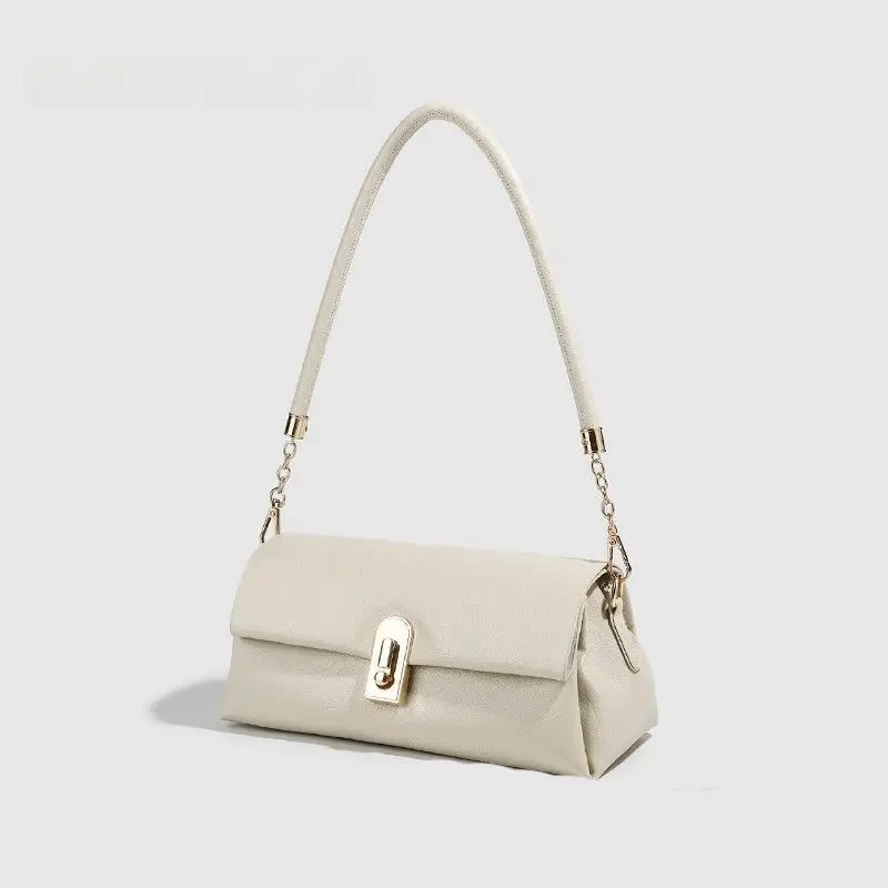 

Urban Minimalist Underarm Bag Women's Handbag Crossbody Satchel Soft PU Leather Small Size Daily Use Lock Buckle Opening