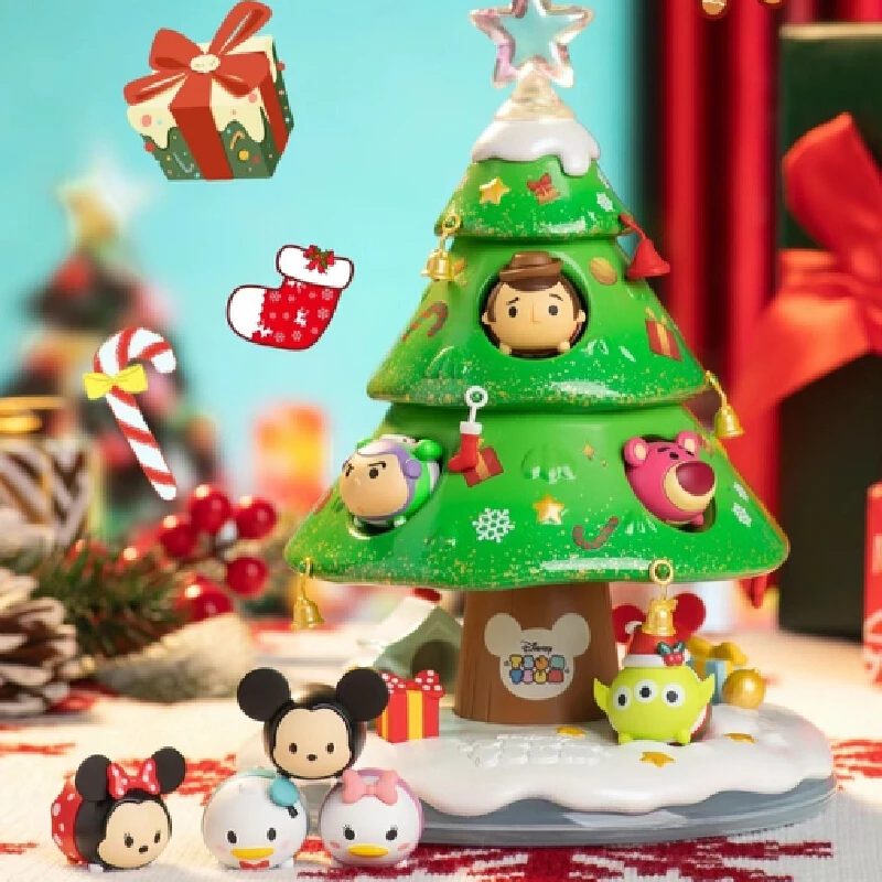 New Disney Christmas Tree Mickey Woody Buzz Donald Duck Alien Action Figures Mini Dolls Kids Toys Model For Children Gift Girl