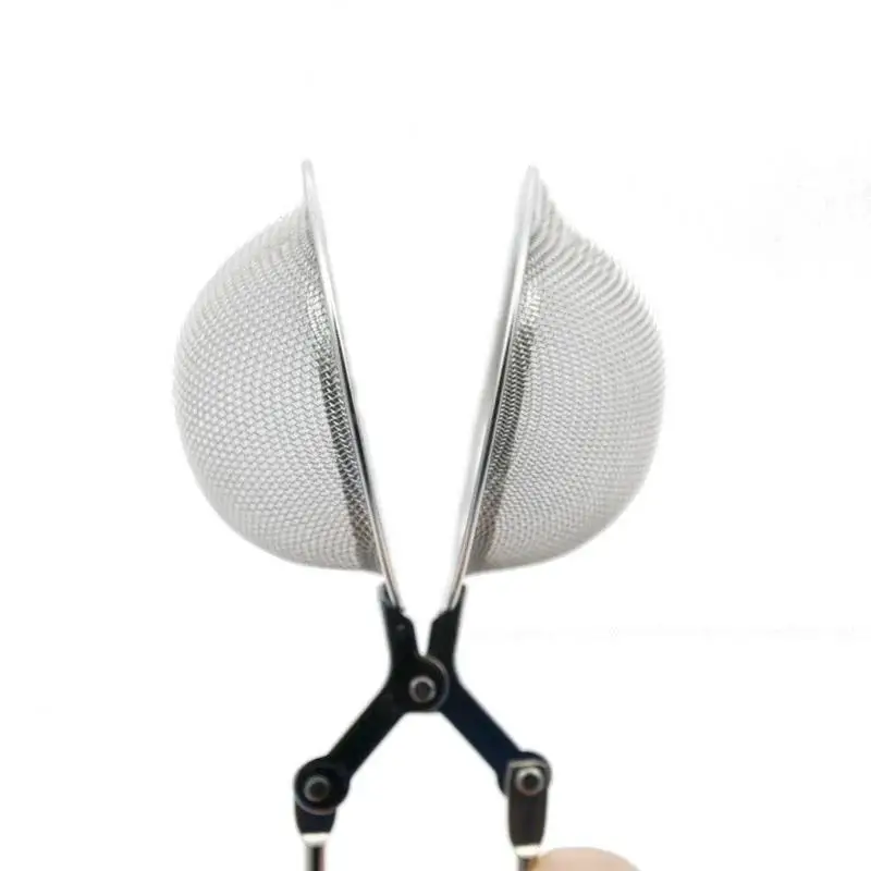 1 Pcs Home Baking Kitchenware Convenient Integrated Mesh Handle Stainless Steel Tea Filter Utensils