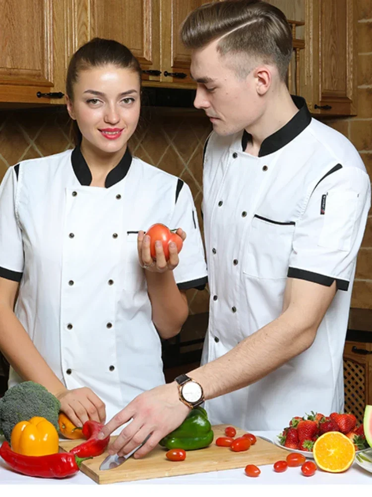 ユニセックスフードサービスキッチンシェフ制服ホテルジャケットケーキコーヒーショップウェイターコートベーカリーフードサービスシェフ制服作業服