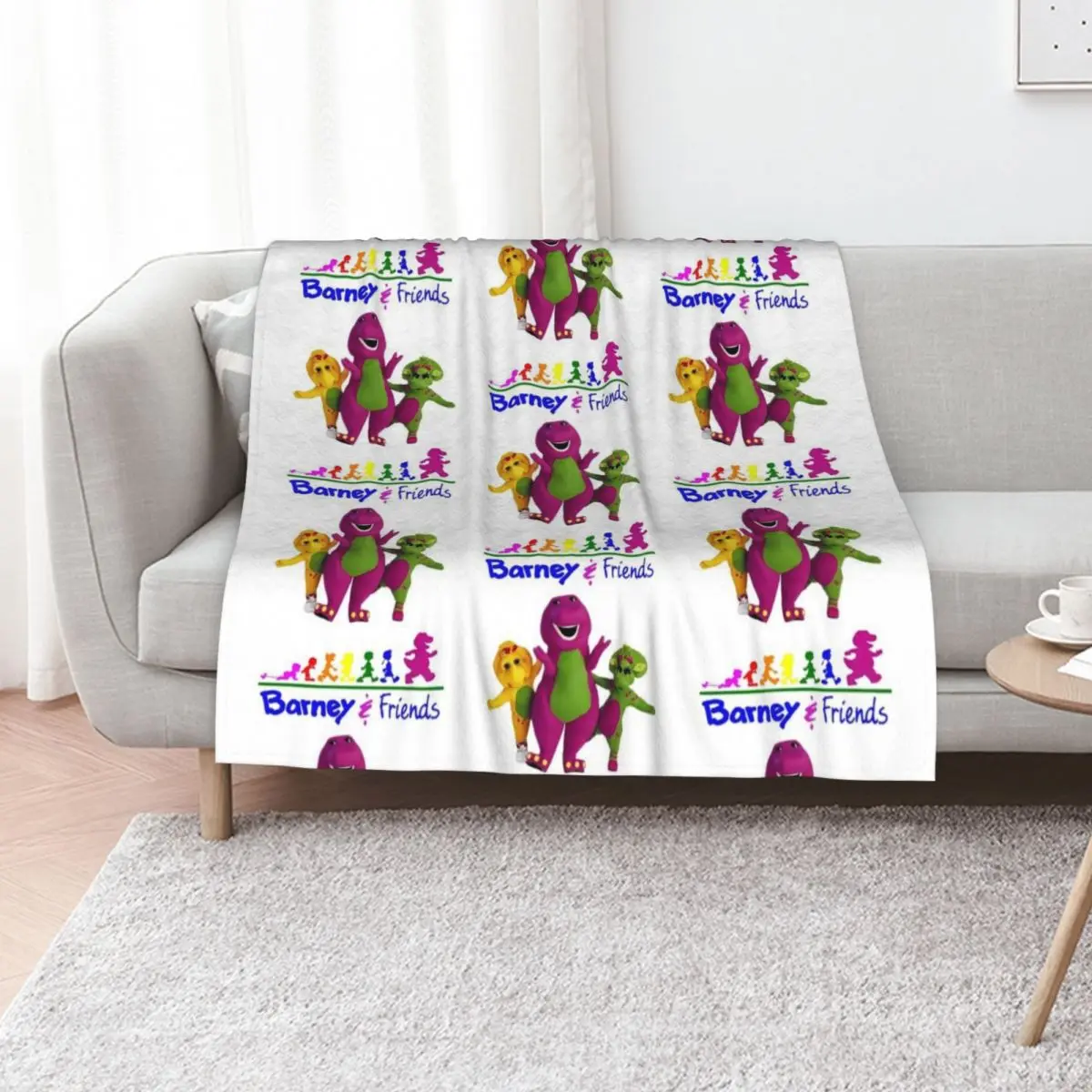 

Barney the dinosaur and friends Throw Blanket Luxury Thicken Heavy valentine gift ideas Comforter Blankets