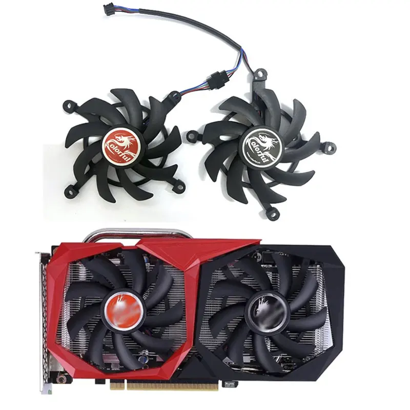 

2 fans 4PIN replacement for Colorful GeForce GTX 1660Ti 1650 1660 SUPER graphics card cooling fan RTX 2060 2060SUPER