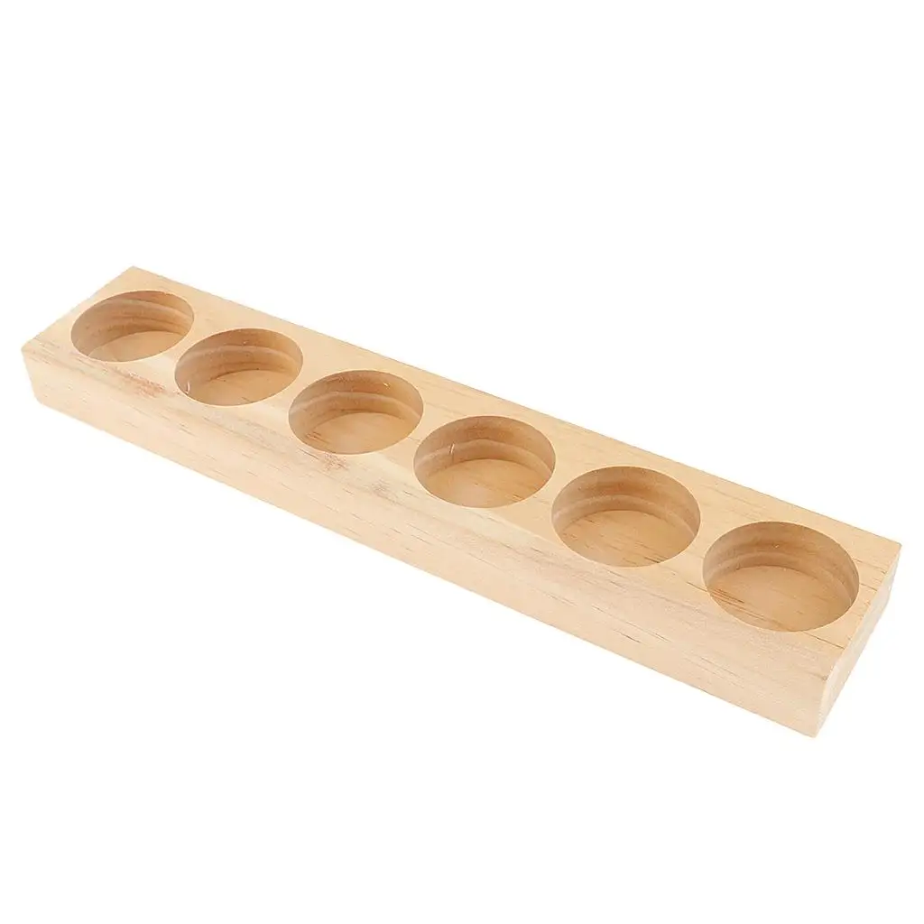 Essential Oil 6 Holes Oil Storage Organizers Wooden Box 15ml Bottles