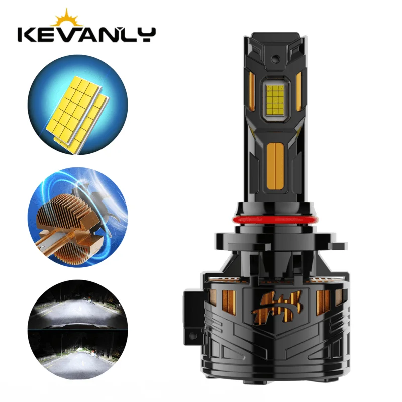 

KEVANLY 2PCS R5 Super bright H7 H11 H4 H1 Canbus 30 pieces Double-Sided Led Bulbs HB3 9005 HB4 9006 Led Six Copper Tube 12V