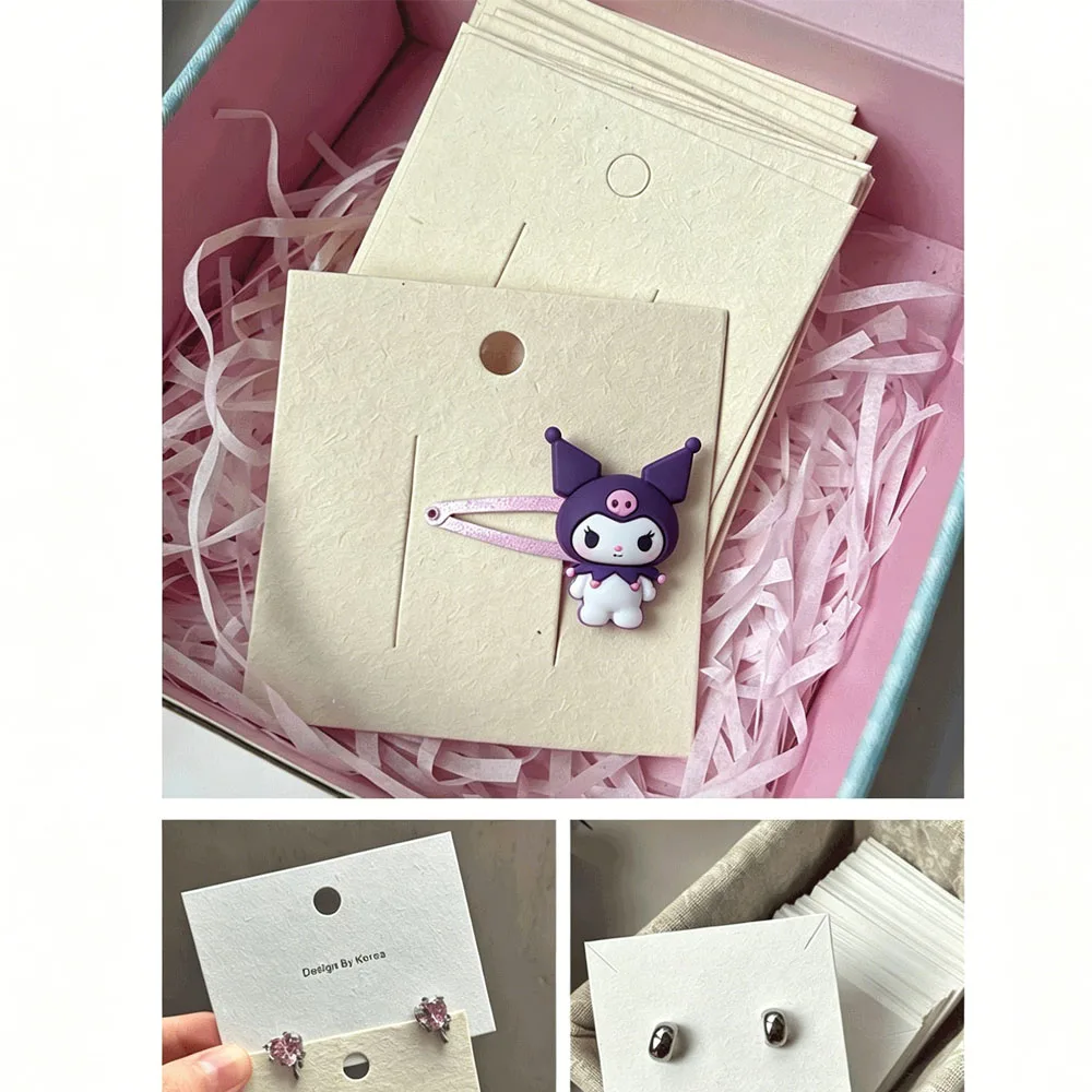 100 Stück Extrem Einfache Schmuck-Aufbewahrungskarten Personalisierte Logo-Displaykarten für Mädchen Haarspangen Haargummis Ohrstecker – Detail 4