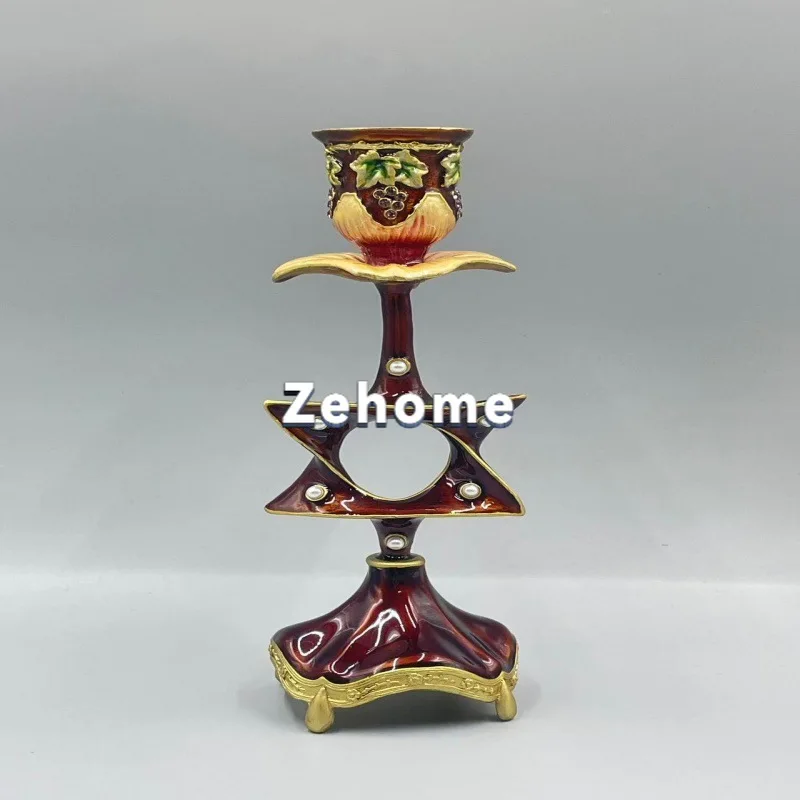 Jewish European-style metal candle holder ornament light luxury retro candle holder candle light dinner ornament small ornament