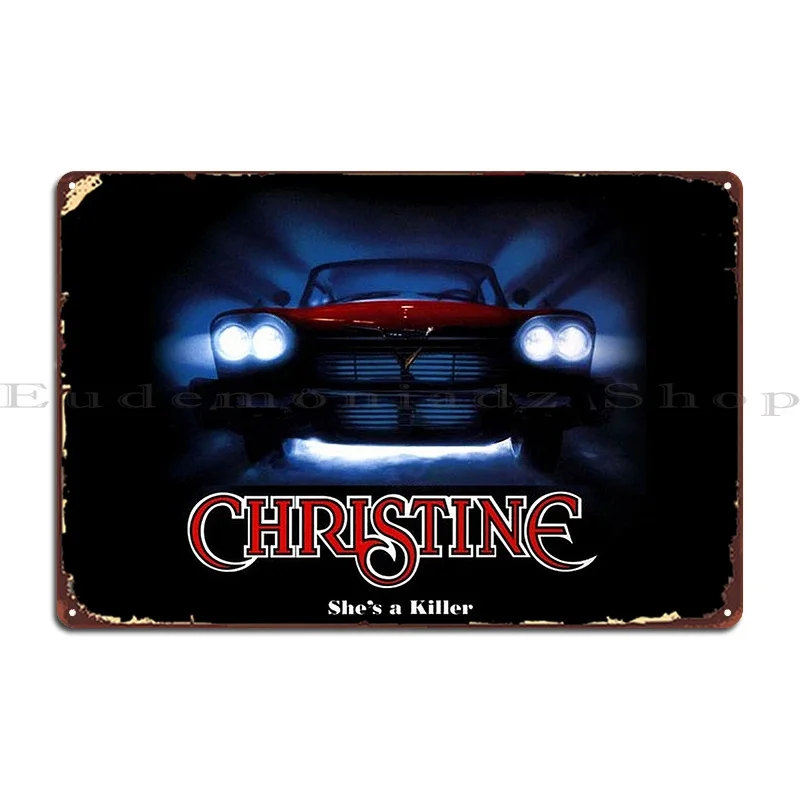 Impresionante película coche Christine placas de letrero de Metal cine crear Mural decoración de pared cartel de estaño de hierro