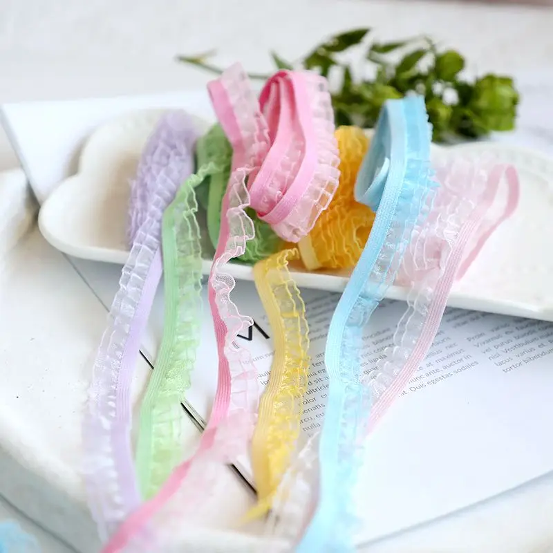 Elastic Lace Ribbon for Underwear, DIY Stretch, Double Layers, Lace Trims, Handmade Sew, Patchwork Accessories, 3Yards