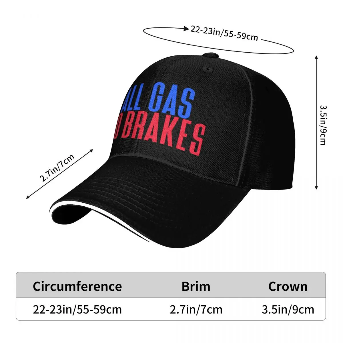 All Gas No Brakes, Andrew Callaghan Baseball Cap Visor Christmas Hat Golf Cap Funny hats For Women 2025 Men's
