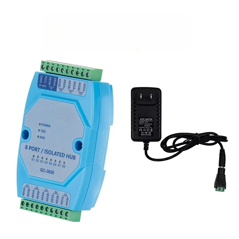 for 485 repeater one-to-two hub, one master two slave RS485 opto-isolated signal amplifier extender with lightning protection