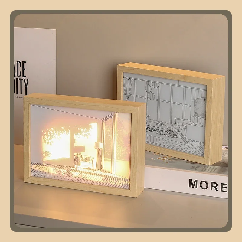 

Creative Lighting Painting Decoration, Bedroom Bedside, Small Night Light, Picture Frame, Sunshine Painting, Best Gift