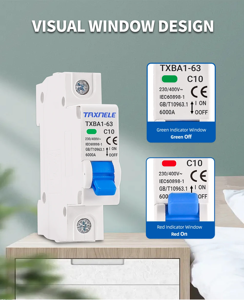 AC MCB 1P 2P 230V 400V 6KA Mini Leistungsschalter Luftschalter 6A 10A 16A 20A 32A 40A 50A 63A Überlast Kurzschutz – Detail 8
