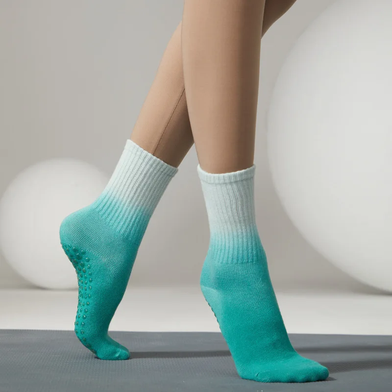 Chaussettes en coton respirant absorbant la sueur pour femmes, bas de document nickel é, chaussettes de yoga non ald, tube moyen, danse, ballet, pilates, nouveau