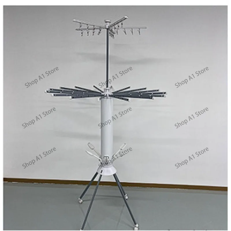 Floor-Standing Octopus Clothes Drying Rack, 360° Rotatable, Retractable & Foldable Laundry Airer for Home