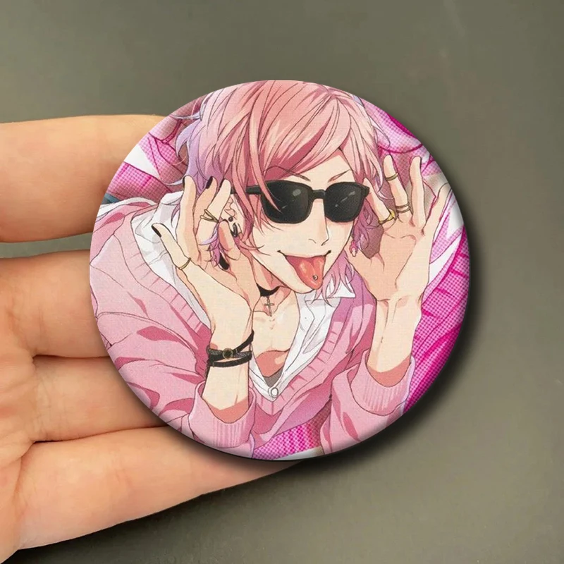 Yarichin Club Anime Button Pin Metal Badge Kawaii Yuri Ayato Yui Tamura Brooch Bag Coat Accessories Jewelry Fans Collect Gifts