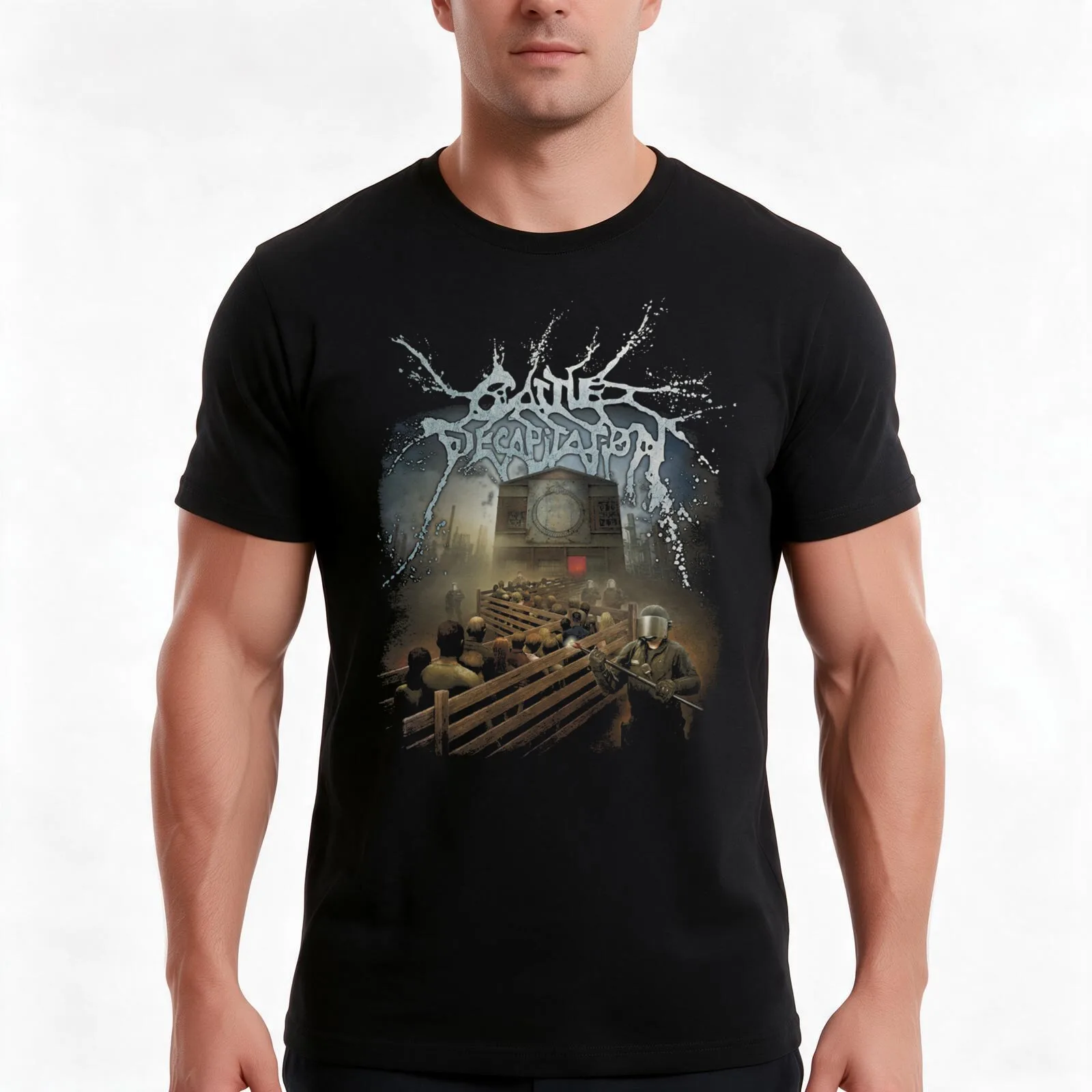 CATTLE DECAPITATION BAND T-Shirt, Summer Casual Cotton Tee, Oversized Streetwear Tops, Vintage Graphic Print, Unisex Men Women