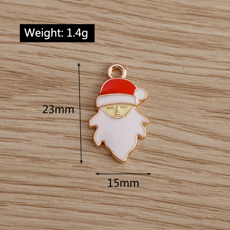 10 Stück Niedliche Weihnachtsanhänger aus Emaille: Weihnachtsmann, Handschuhe, Baum, Hirsch - Anhänger für Schmuckherstellung, Halsketten, Ohrringe, DIY-Geschenke – Detail 27