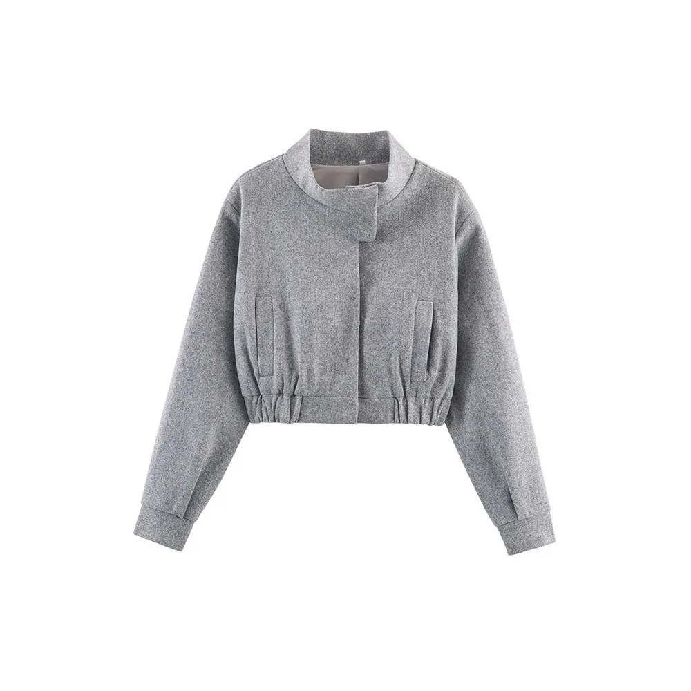 

Autumn new women's fashion simple short woolen jacket jacket