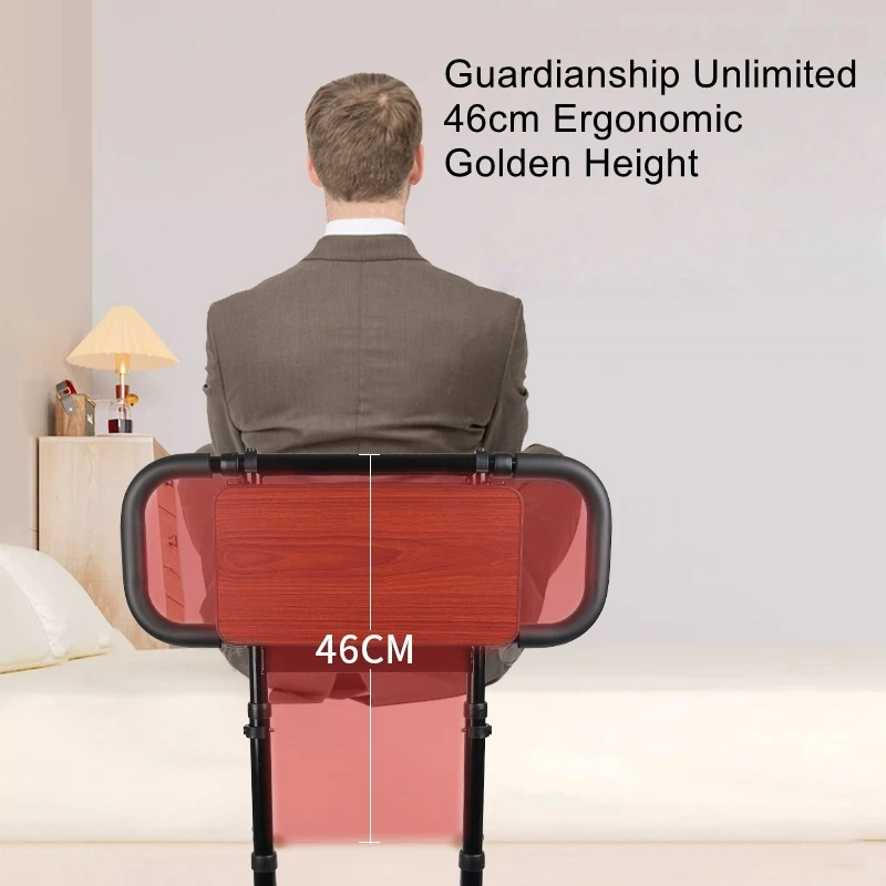 No-Installation Bedside Handrail with Desk Plate for Elderly and Disabled Individuals - Fall Prevention Bed Rail