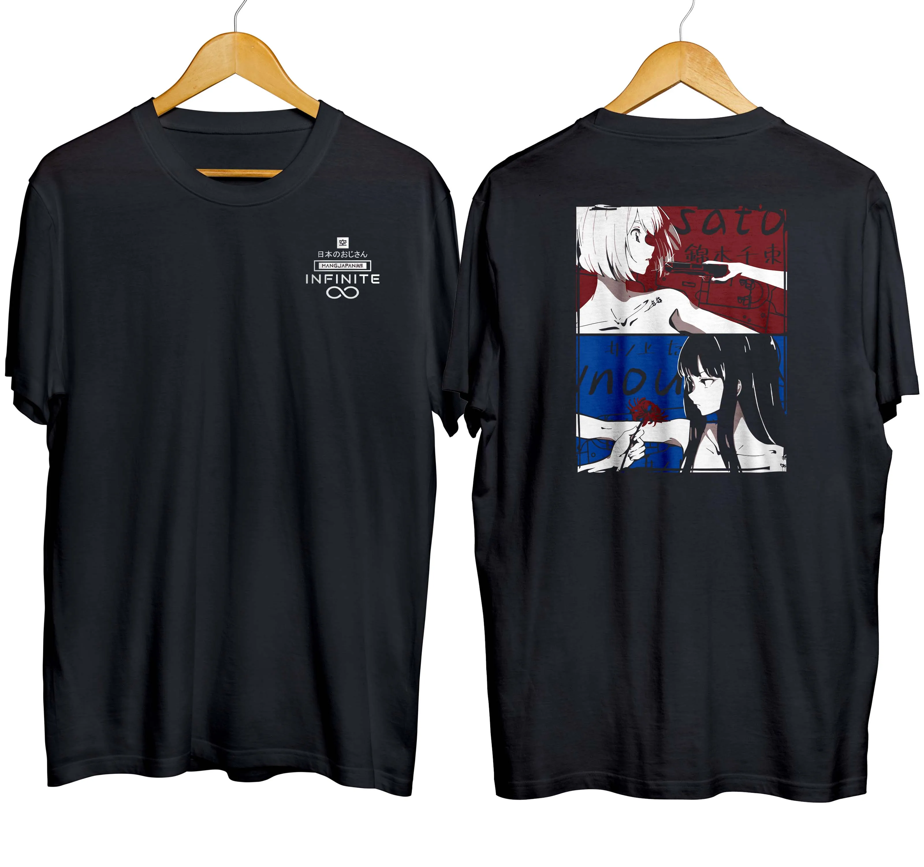 T-shirt distroanime CHISATO X TAKINA - LYCORIS RECOIL 100% cotton combed 30s