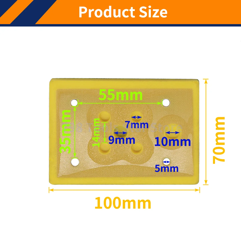 1PC Rectangular Sanding Pad 70*100mm Hook and Loop Sander Backing Pad Abrasive tools Grinder Accessories for Sanding Polishing