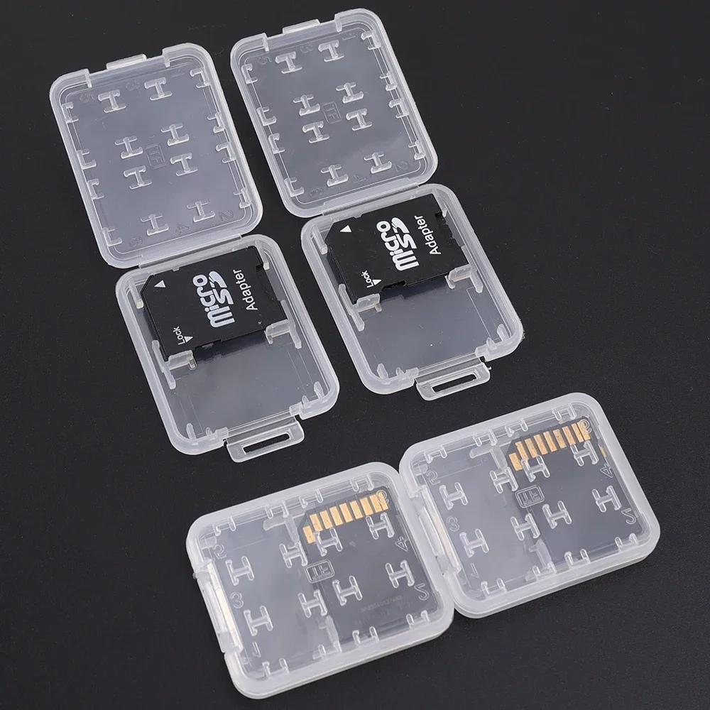 20/10/1pcs 8 in 1 Plastic Transparent Mini Memory Card Storage Case Box Bag for SD SDHC TF MS Sim Cards Holder Protectors