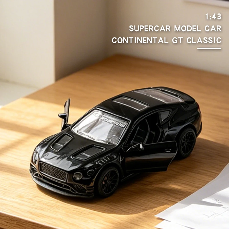 1:43 Alloy Continental GT Die Cast Race Car Model Car Classic Hypercar Model Pull Back Car Model Miniature Vehicle Replica Gift