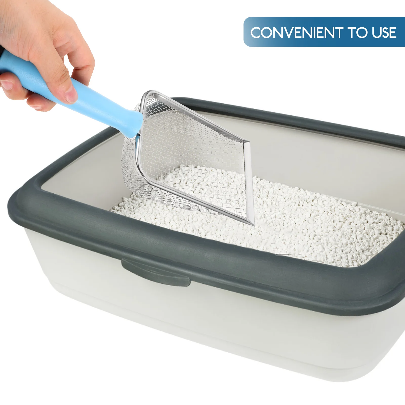 

Premium Metal Cat Litter Scoop Stainless Steel Mesh Sifter Strong Non Stick Design Fast Cleanup Tool for Cat Sand Box Hygienic