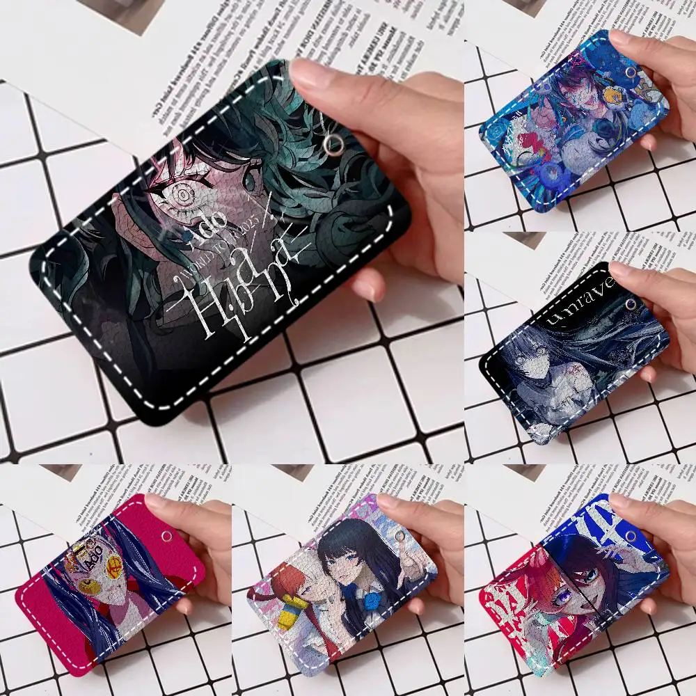 

Ado Kyogen X Uta Card Holde Applicable To Credit Cards Bus Card Soft Leather Rectangular Keychain Protective Cover