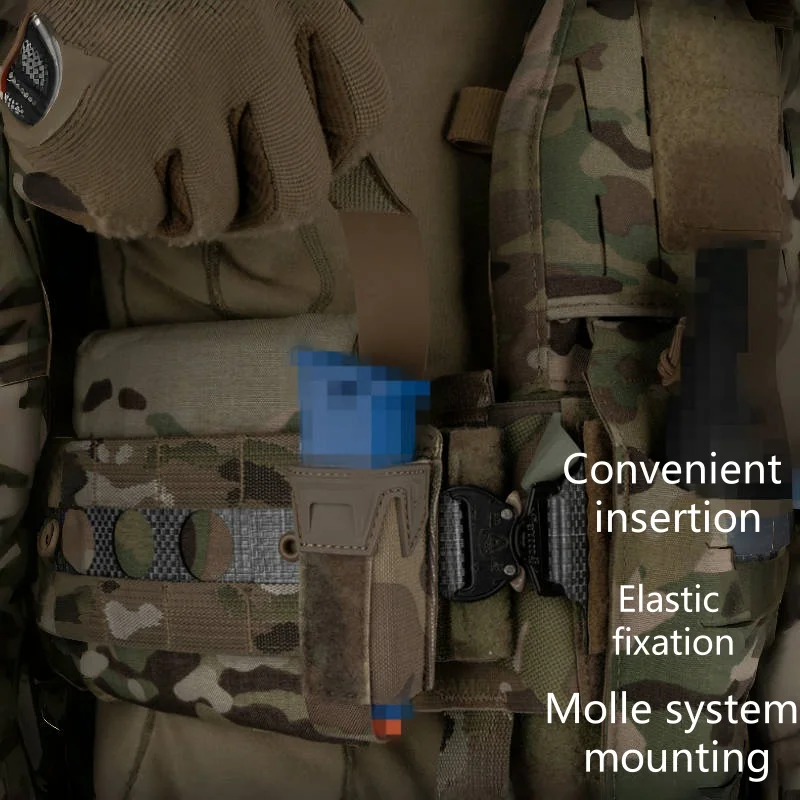 

9MM Airsoft Mag Pouch Agilit Style Pistol Magazine Pouch With Protective Cover Plate Quick Release MOLLE Belts Gear