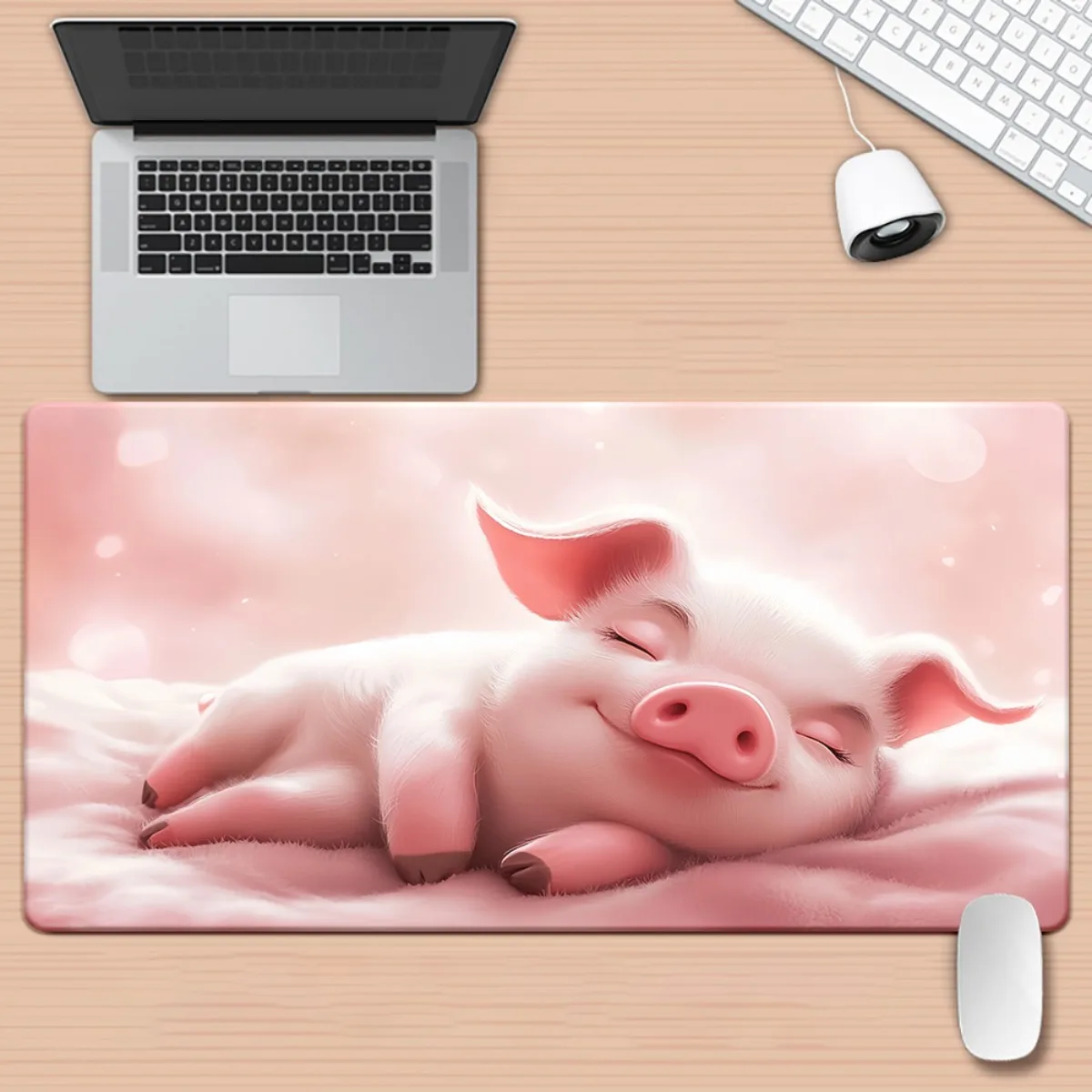

1pc of Pink Pig Art Design Mouse Pad, Gaming Additions for Keyboard, Office Computer Mouse Mat for PC Gamers