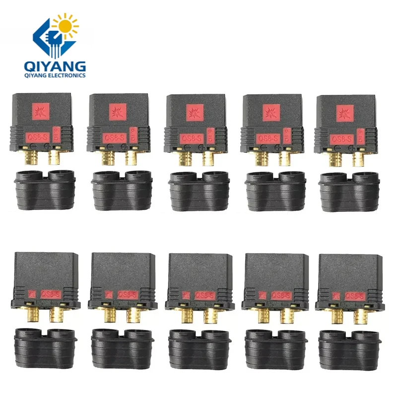 2/5pair QS8-S Heavy Duty Battery Connector Anti-Spark Gold Connector Large Power Plug for RC Plant protection drone Car Model