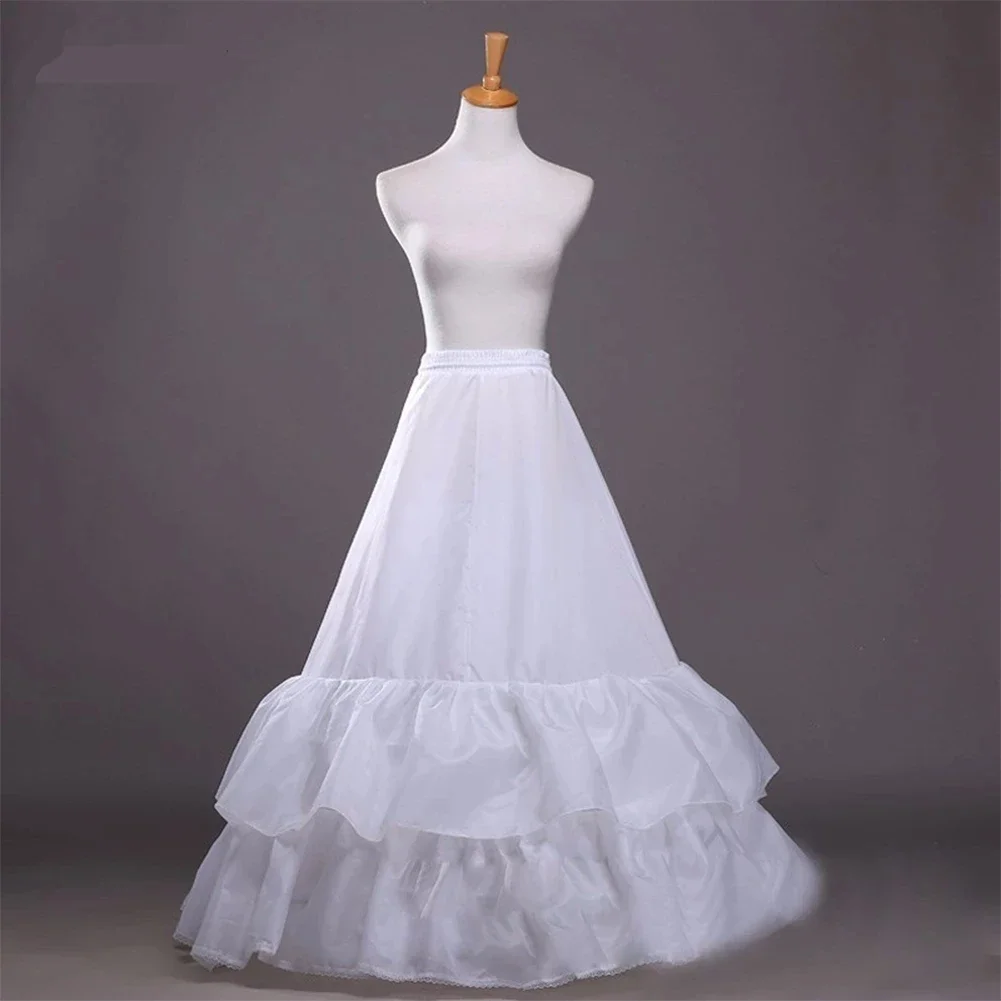 

Simple Design A-line Ruffles long Floor Length Two Hoops Bridal Petticoats for Wedding