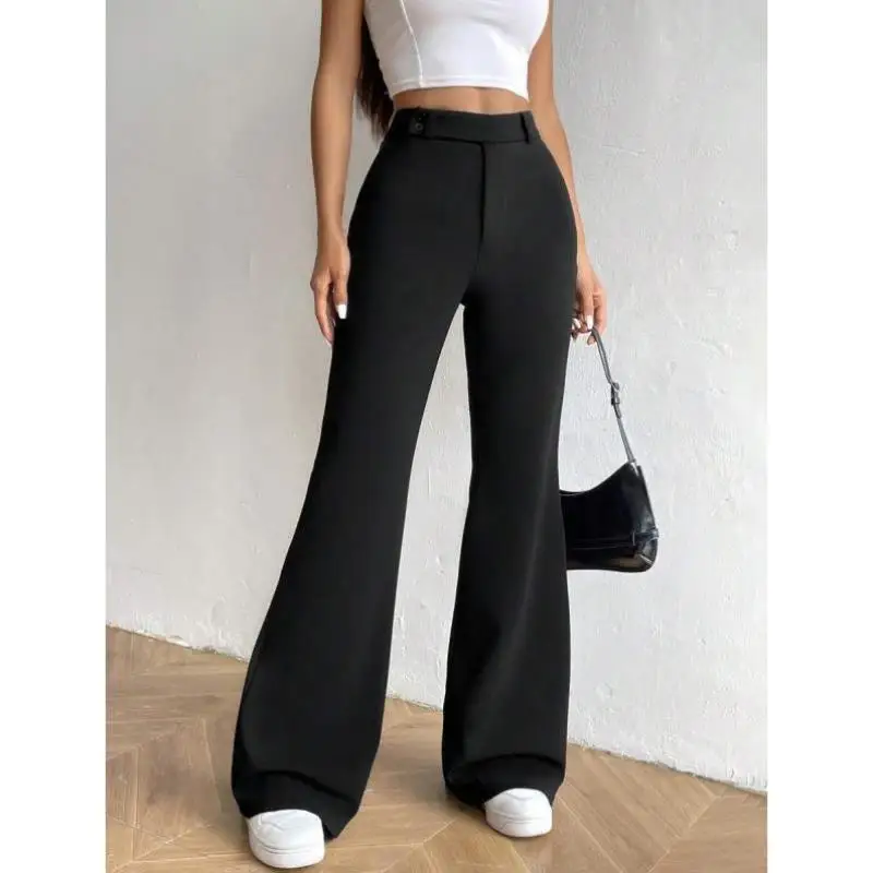 

High Waist Bell Bot Pants Men's Retro Sle Ciwalk ort Pants Elastic Micro Stretch Nine Points Length Tee Acetate Fiber