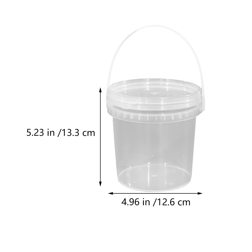 2 Pcs Ice Cream Bucket Mini Cake Pans Sealing Lid Storage Barrel Plastic Packing Cup Round Container with Handle