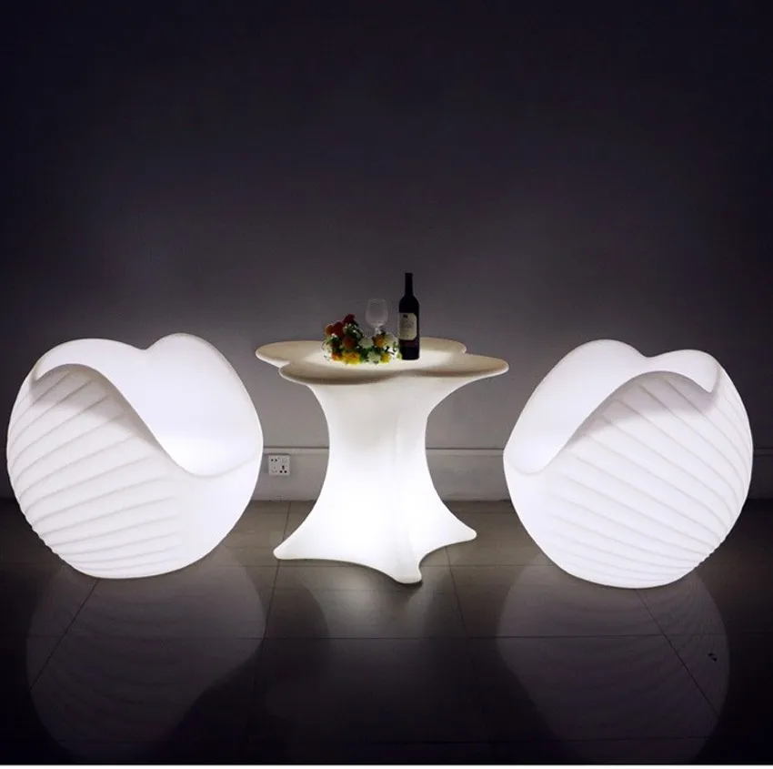 LED illuminated sofa, hotel bar, living room, creative rechargeable furniture, can be combined with multi shaped colorful shell