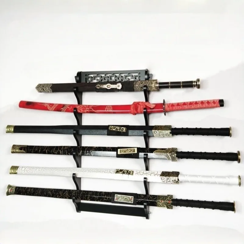 8-layer Samurai Sword Shelf Wall Japanese Katana Rack Wooden Chinese Sword Stand Military Sabre Shelf Wall Decor Home Organizer