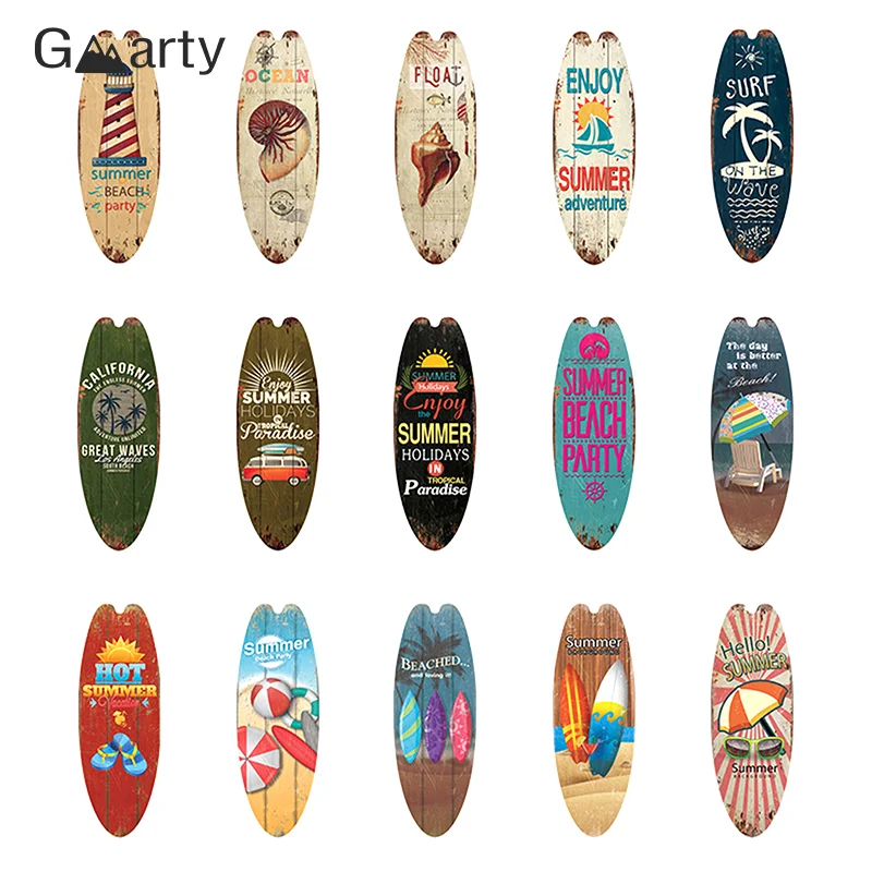 Praia tiki bar prancha de surf placa de madeira decoração para banheiro casa placa de parede cartaz impressão vintage pintura de madeira sinais