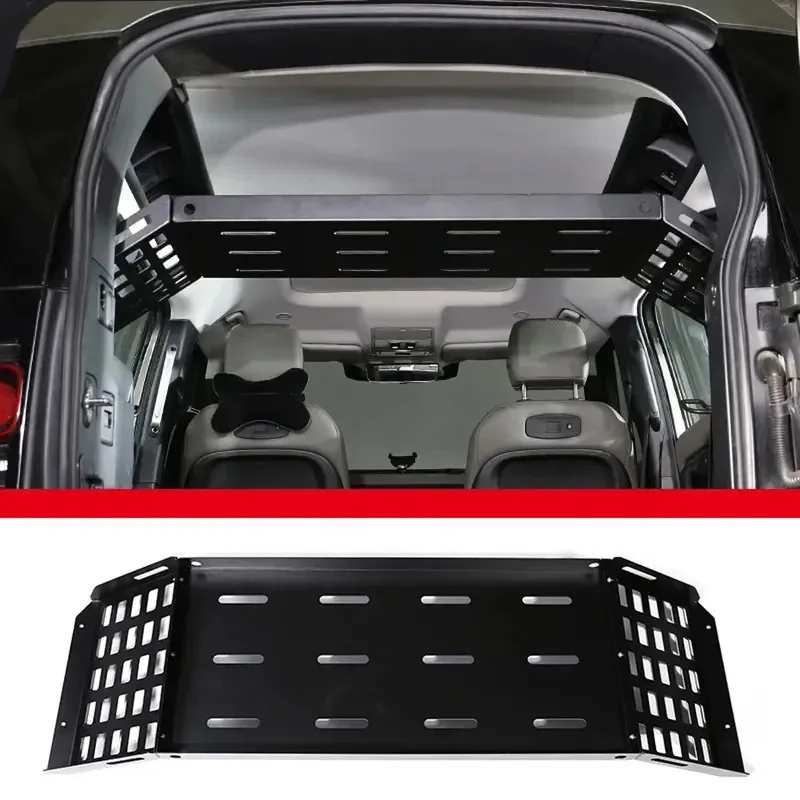 Black Car Trunk Cargo Luggage Multi-function Shelf Storage Tray Rack for Land Rover Defender 2020-2025