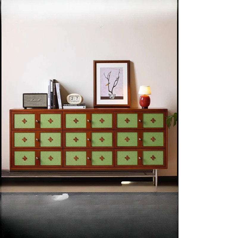 

French retro gilt locker, simple bedroom storage bedside cabinet