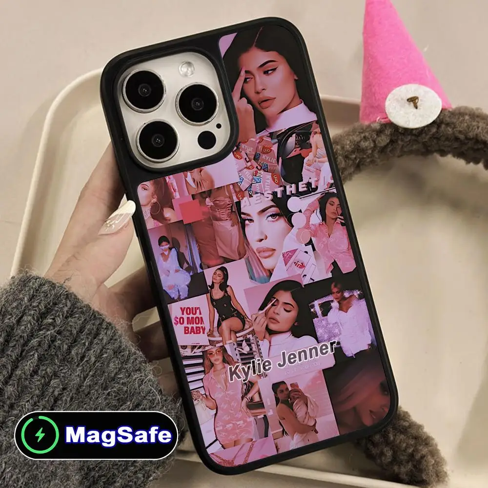 

Чехол для мобильного телефона Kylie Jenner для iPhone 17, 16, 15, 14, 13, 12, 11 Air Pro Max Plus Magsafe, матовая поверхность, красочный чехол, роскошный