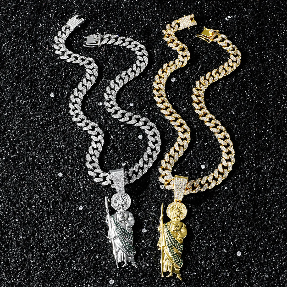 

Trend New Personality Hip-Hop Style Religious Saint Jude Pendant Creative Saint Jude Pendant Necklace