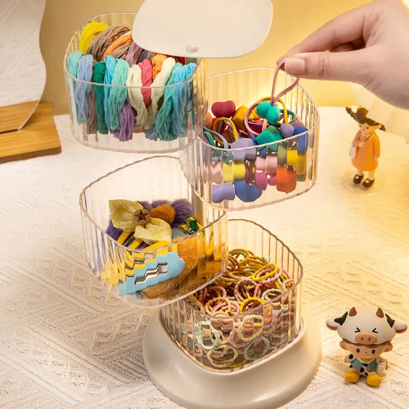 Makeup Brush Storage Box, Transparent Acrylic Multi-layer Storage Box, Suitable for Dressing Table Rotatable Desktop Storage Box